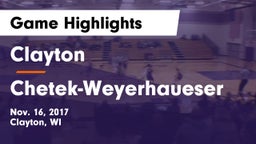 Clayton  vs Chetek-Weyerhaueser Game Highlights - Nov. 16, 2017