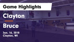 Clayton  vs Bruce  Game Highlights - Jan. 16, 2018