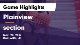 Plainview  vs section  Game Highlights - Nov. 20, 2017