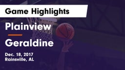 Plainview  vs Geraldine Game Highlights - Dec. 18, 2017
