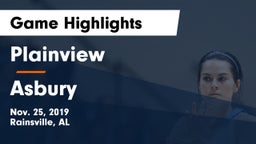 Plainview  vs Asbury Game Highlights - Nov. 25, 2019