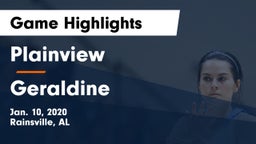 Plainview  vs Geraldine Game Highlights - Jan. 10, 2020