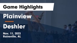 Plainview  vs Deshler  Game Highlights - Nov. 11, 2023