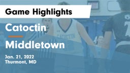 Catoctin  vs Middletown Game Highlights - Jan. 21, 2022