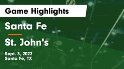 Santa Fe  vs St. John's  Game Highlights - Sept. 3, 2022