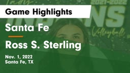 Santa Fe  vs Ross S. Sterling  Game Highlights - Nov. 1, 2022