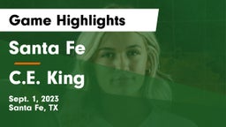 Santa Fe  vs C.E. King  Game Highlights - Sept. 1, 2023