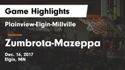 Plainview-Elgin-Millville  vs Zumbrota-Mazeppa  Game Highlights - Dec. 16, 2017