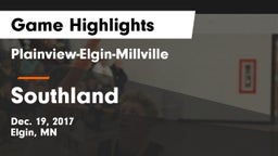 Plainview-Elgin-Millville  vs Southland  Game Highlights - Dec. 19, 2017