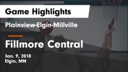 Plainview-Elgin-Millville  vs Fillmore Central  Game Highlights - Jan. 9, 2018