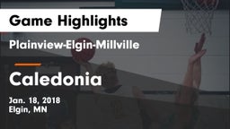 Plainview-Elgin-Millville  vs Caledonia  Game Highlights - Jan. 18, 2018