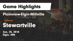 Plainview-Elgin-Millville  vs Stewartville  Game Highlights - Jan. 25, 2018