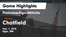 Plainview-Elgin-Millville  vs Chatfield  Game Highlights - Feb. 1, 2018