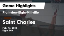 Plainview-Elgin-Millville  vs Saint Charles  Game Highlights - Feb. 13, 2018