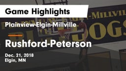 Plainview-Elgin-Millville  vs Rushford-Peterson  Game Highlights - Dec. 21, 2018