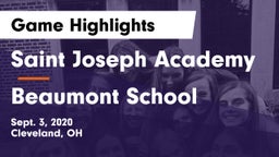 Saint Joseph Academy vs Beaumont School Game Highlights - Sept. 3, 2020