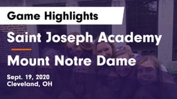 Saint Joseph Academy vs Mount Notre Dame  Game Highlights - Sept. 19, 2020