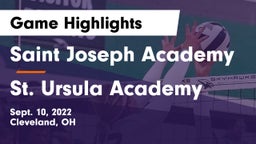 Saint Joseph Academy vs St. Ursula Academy  Game Highlights - Sept. 10, 2022