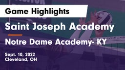 Saint Joseph Academy vs Notre Dame Academy- KY Game Highlights - Sept. 10, 2022