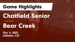 Chatfield Senior  vs Bear Creek   Game Highlights - Oct. 4, 2022