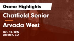 Chatfield Senior  vs Arvada West  Game Highlights - Oct. 18, 2022
