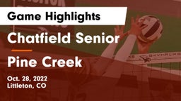 Chatfield Senior  vs Pine Creek  Game Highlights - Oct. 28, 2022