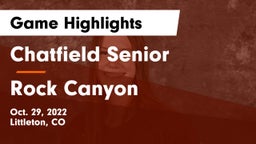 Chatfield Senior  vs Rock Canyon  Game Highlights - Oct. 29, 2022