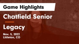 Chatfield Senior  vs Legacy  Game Highlights - Nov. 5, 2022