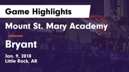 Mount St. Mary Academy vs Bryant Game Highlights - Jan. 9, 2018