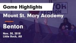 Mount St. Mary Academy vs Benton Game Highlights - Nov. 30, 2018
