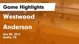 Westwood  vs Anderson  Game Highlights - Dec 08, 2016