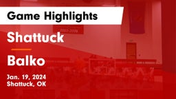Shattuck  vs Balko  Game Highlights - Jan. 19, 2024