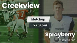 Matchup: Creekview High vs. Sprayberry  2017