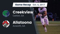 Recap: Creekview  vs. Allatoona  2017