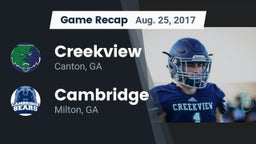 Recap: Creekview  vs. Cambridge  2017