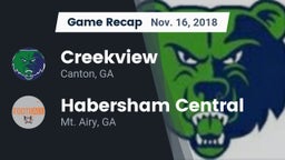 Recap: Creekview  vs. Habersham Central 2018