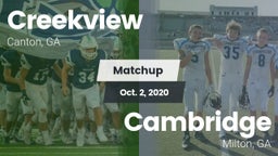 Matchup: Creekview High vs. Cambridge  2020