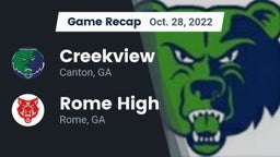 Recap: Creekview  vs. Rome High 2022