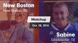 Matchup: New Boston High vs. Sabine  2016