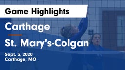 Carthage  vs St. Mary's-Colgan  Game Highlights - Sept. 3, 2020