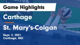 Carthage  vs St. Mary's-Colgan  Game Highlights - Sept. 2, 2021
