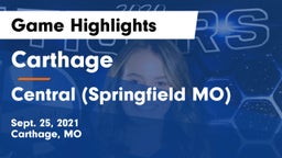Carthage  vs Central  (Springfield MO) Game Highlights - Sept. 25, 2021