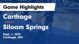 Carthage  vs Siloam Springs  Game Highlights - Sept. 1, 2022