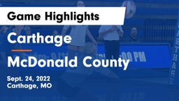 Carthage  vs McDonald County  Game Highlights - Sept. 24, 2022