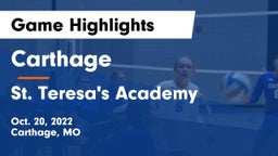 Carthage  vs St. Teresa's Academy  Game Highlights - Oct. 20, 2022