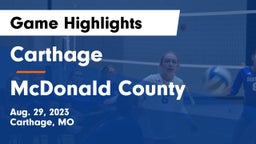 Carthage  vs McDonald County  Game Highlights - Aug. 29, 2023