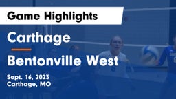 Carthage  vs Bentonville West  Game Highlights - Sept. 16, 2023
