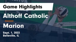 Althoff Catholic  vs Marion  Game Highlights - Sept. 1, 2022