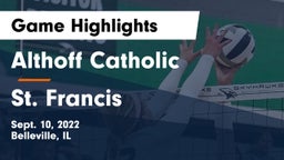 Althoff Catholic  vs St. Francis  Game Highlights - Sept. 10, 2022