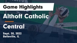 Althoff Catholic  vs Central  Game Highlights - Sept. 30, 2022